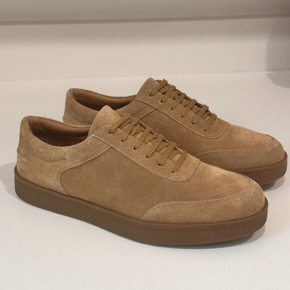 ZARA MEN BROWN CAMEL SUEDE SHOES - Picture 2 of 10